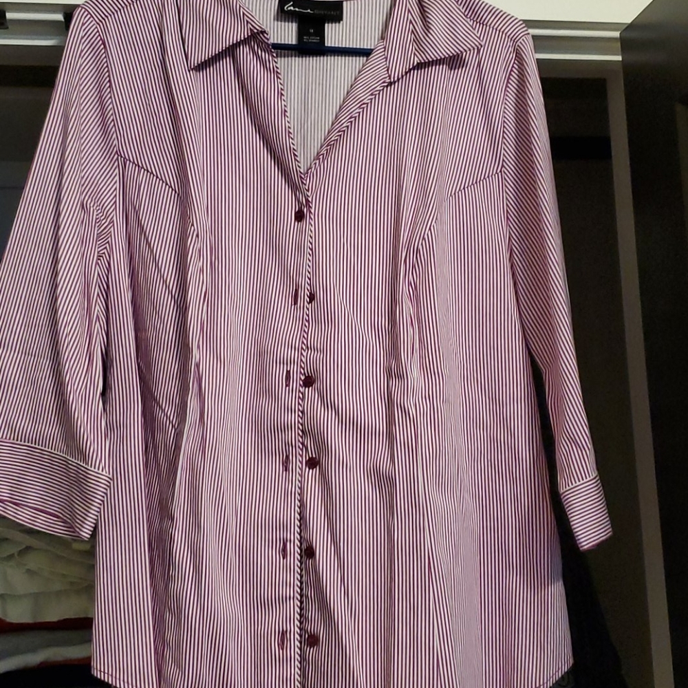 Maroon and White Button Down